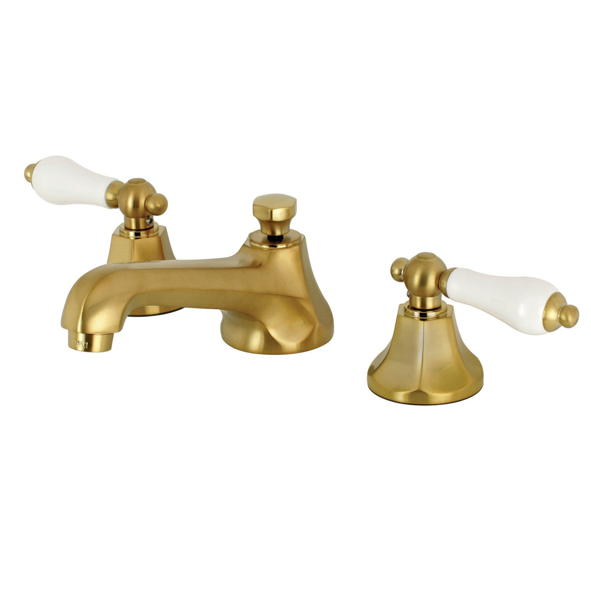 Metropolitan Widespread Bathroom Faucet with Brass Pop-Up in Brushed Brass