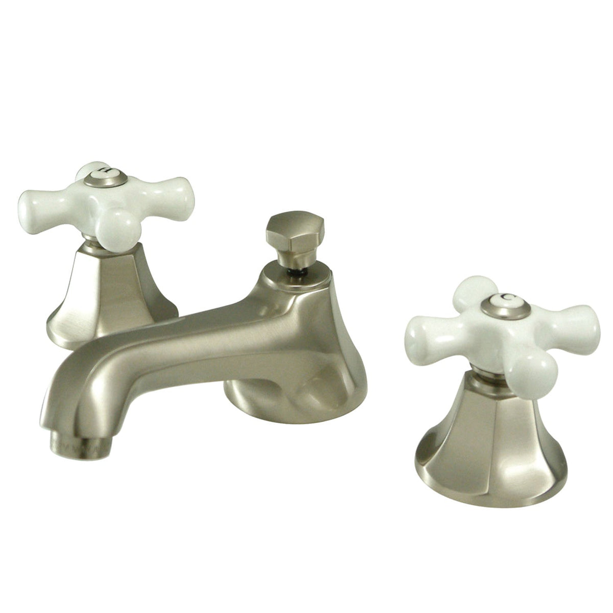 Metropolitan Widespread Bathroom Faucet with Brass Pop-Up in Brushed Nickel