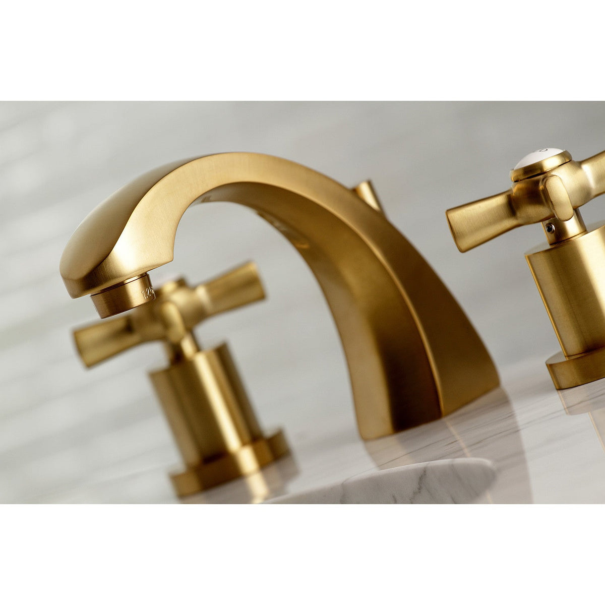Millennium Widespread Bathroom Faucet with Brass Pop-Up in Brushed Brass
