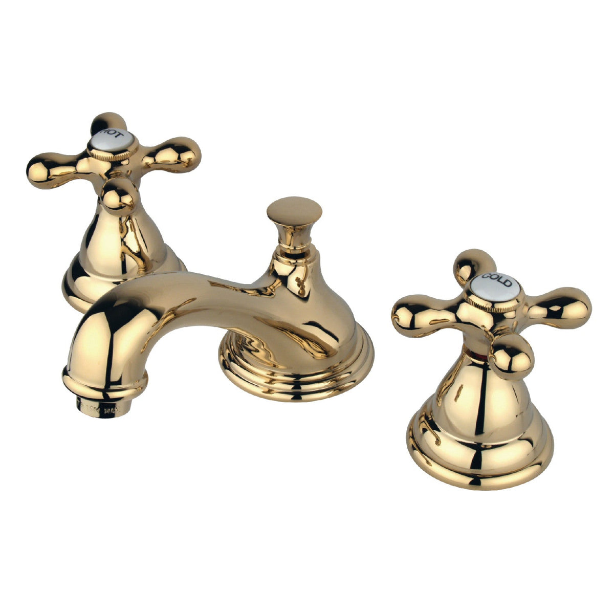 Royale Widespread Bathroom Faucet with Brass Pop-Up in Polished Brass