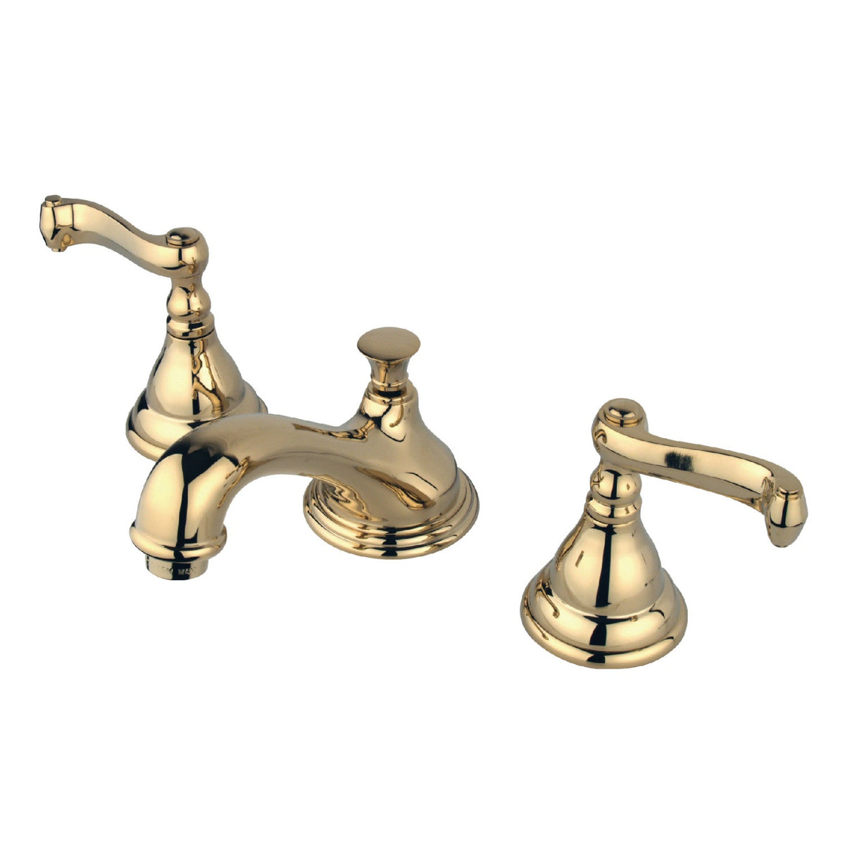 Royale Widespread Bathroom Faucet with Brass Pop-Up in Polished Brass