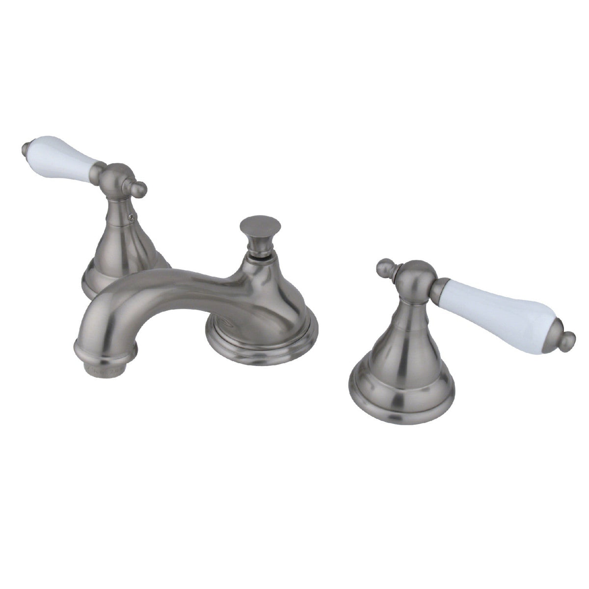 Royale Widespread Bathroom Faucet with Brass Pop-Up in Brushed Nickel