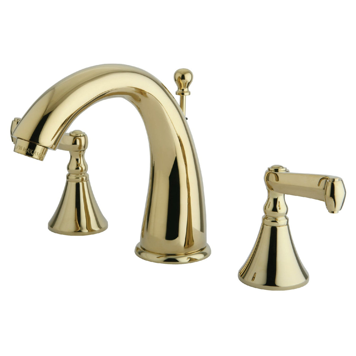 Royale Widespread Bathroom Faucet with Brass Pop-Up in Polished Brass