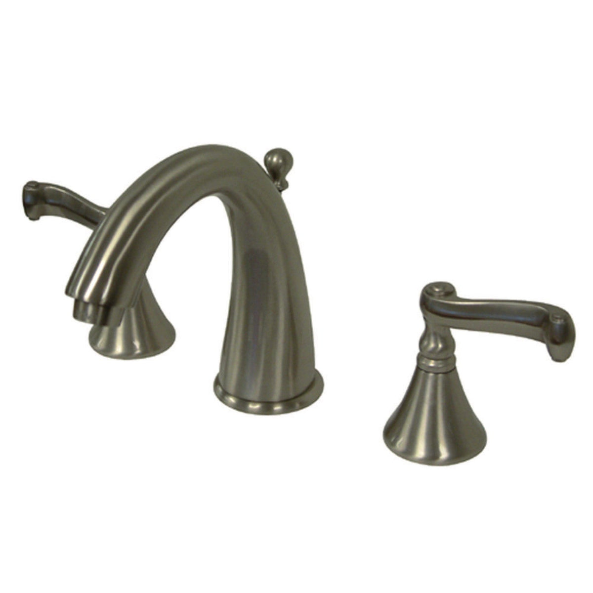 Royale Widespread Bathroom Faucet with Brass Pop-Up in Brushed Nickel