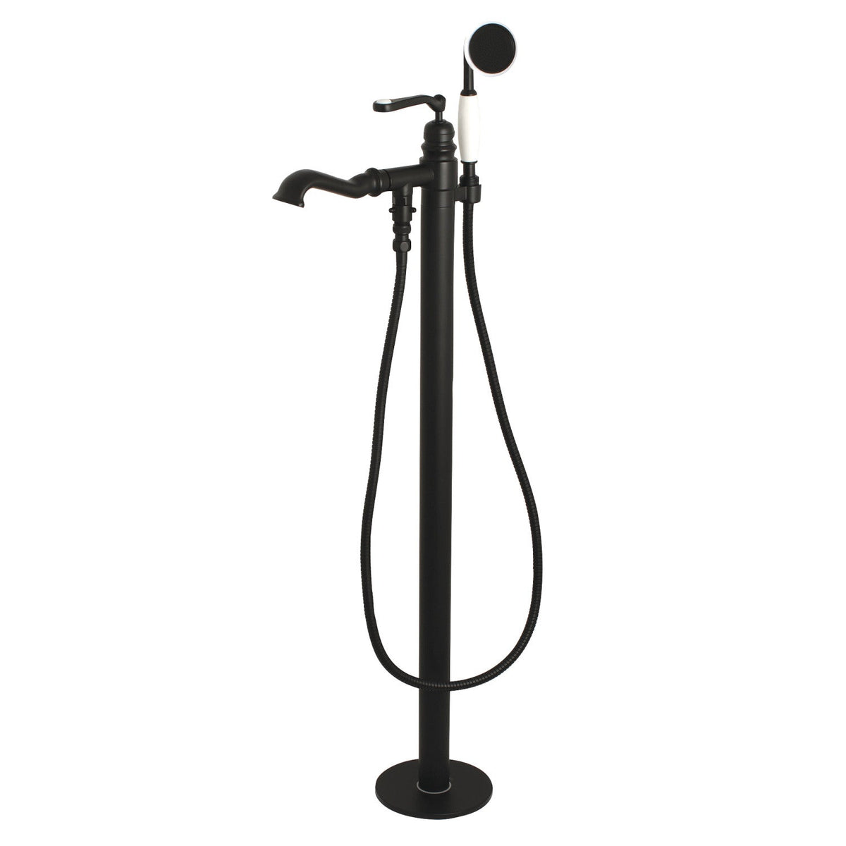 Royale Freestanding Tub Faucet with Hand Shower in Matte Black