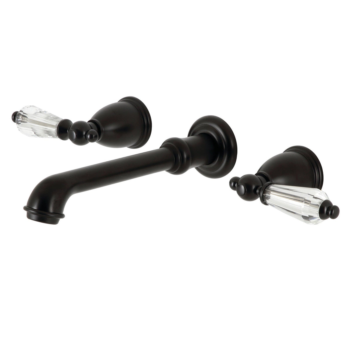 Wilshire Two-Handle Wall Mount Roman Tub Faucet in Matte Black