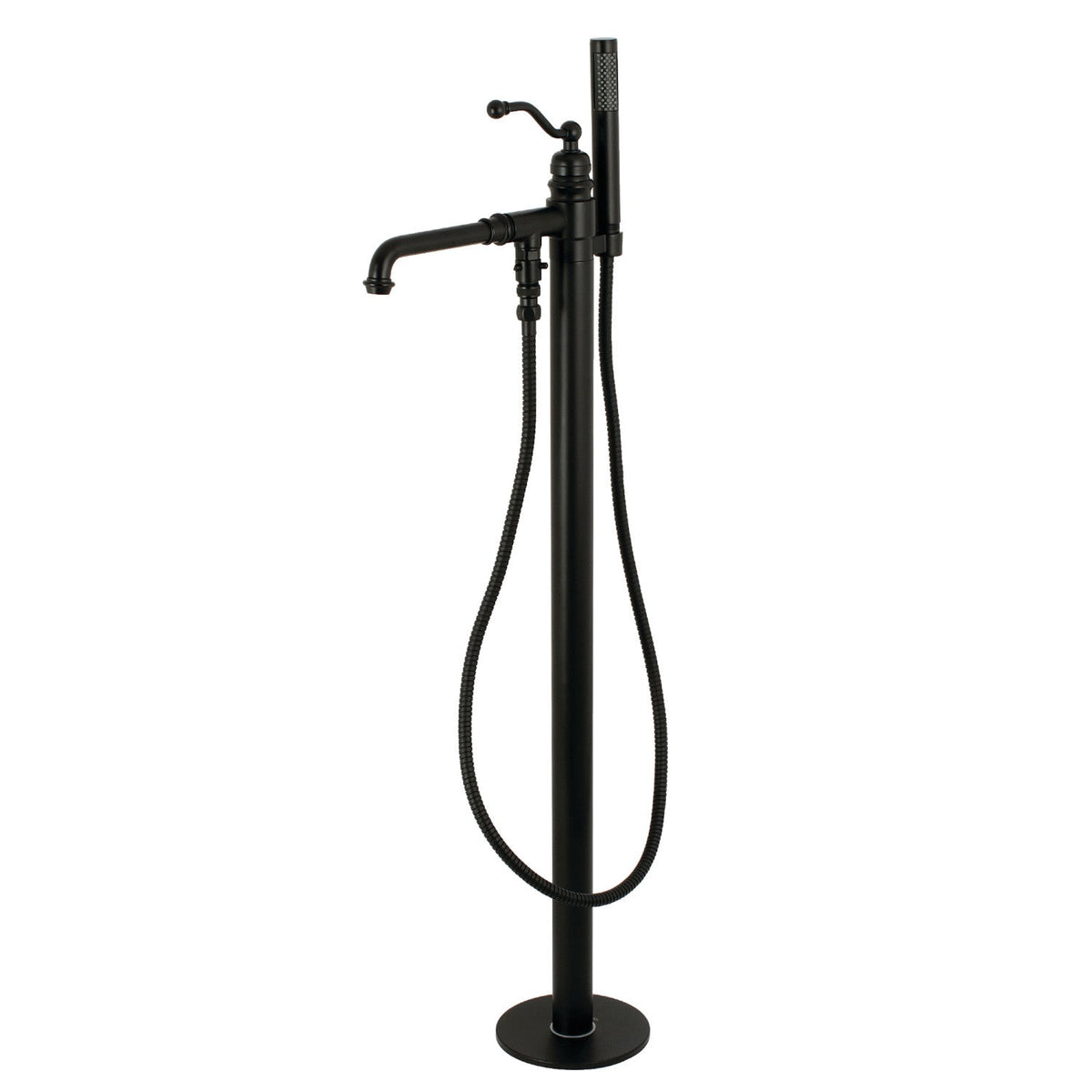 English Country Freestanding Tub Faucet with Hand Shower in Matte Black