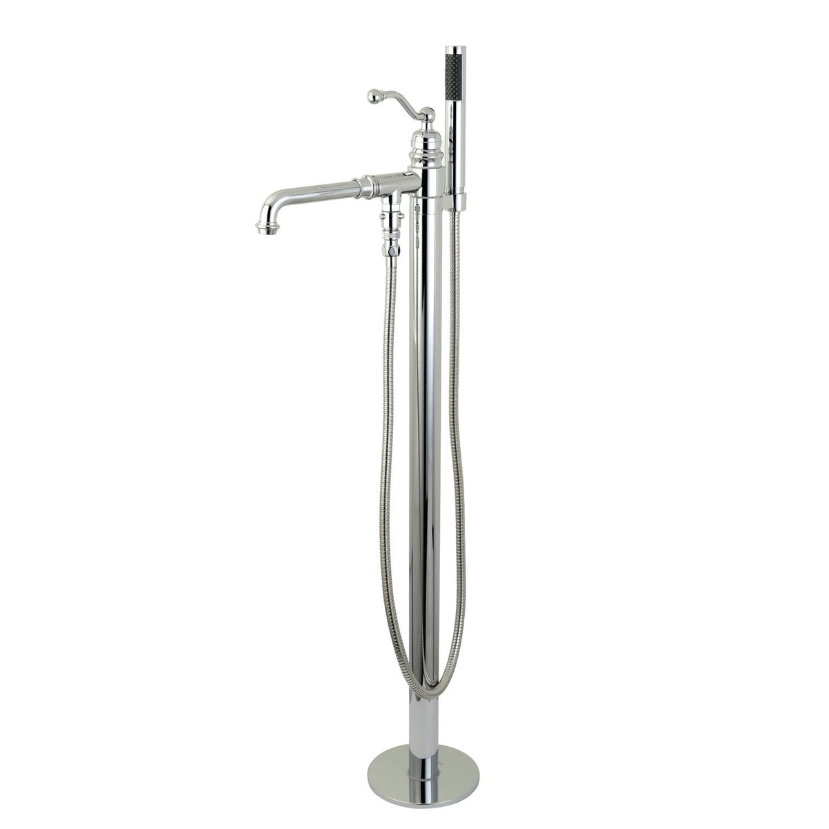 English Country Freestanding Tub Faucet with Hand Shower in Polished Chrome