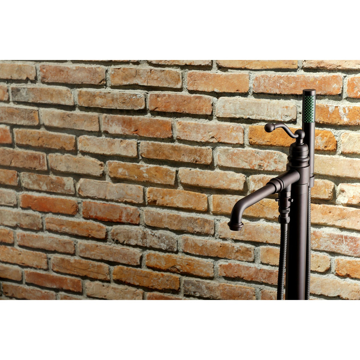 English Country Freestanding Tub Faucet with Hand Shower in Oil Rubbed Bronze