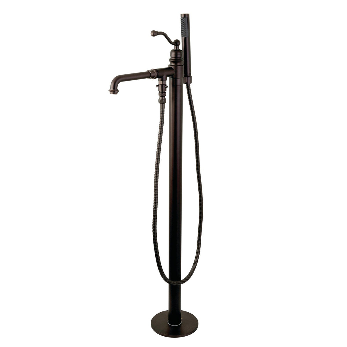 English Country Freestanding Tub Faucet with Hand Shower in Oil Rubbed Bronze