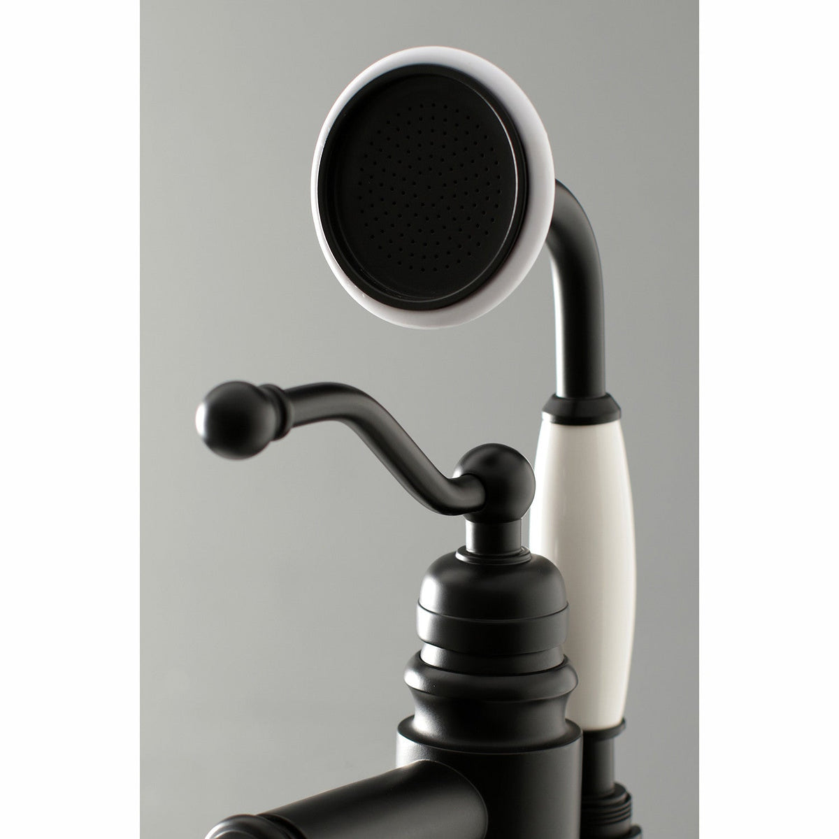 English Country Freestanding Tub Faucet with Hand Shower in Matte Black