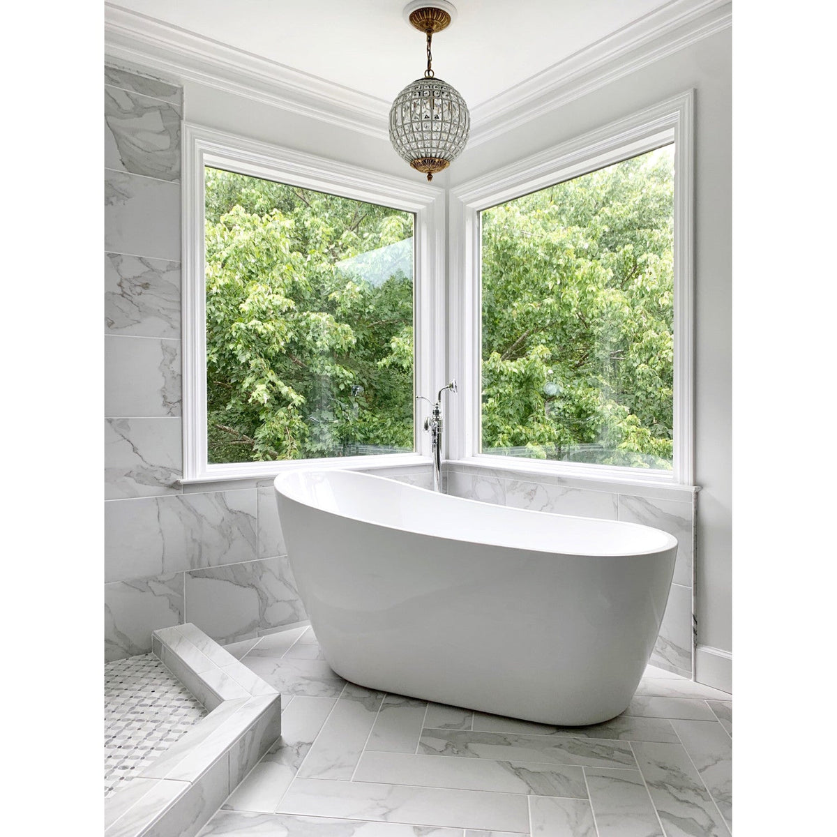 English Country Freestanding Tub Faucet with Hand Shower in Polished Chrome