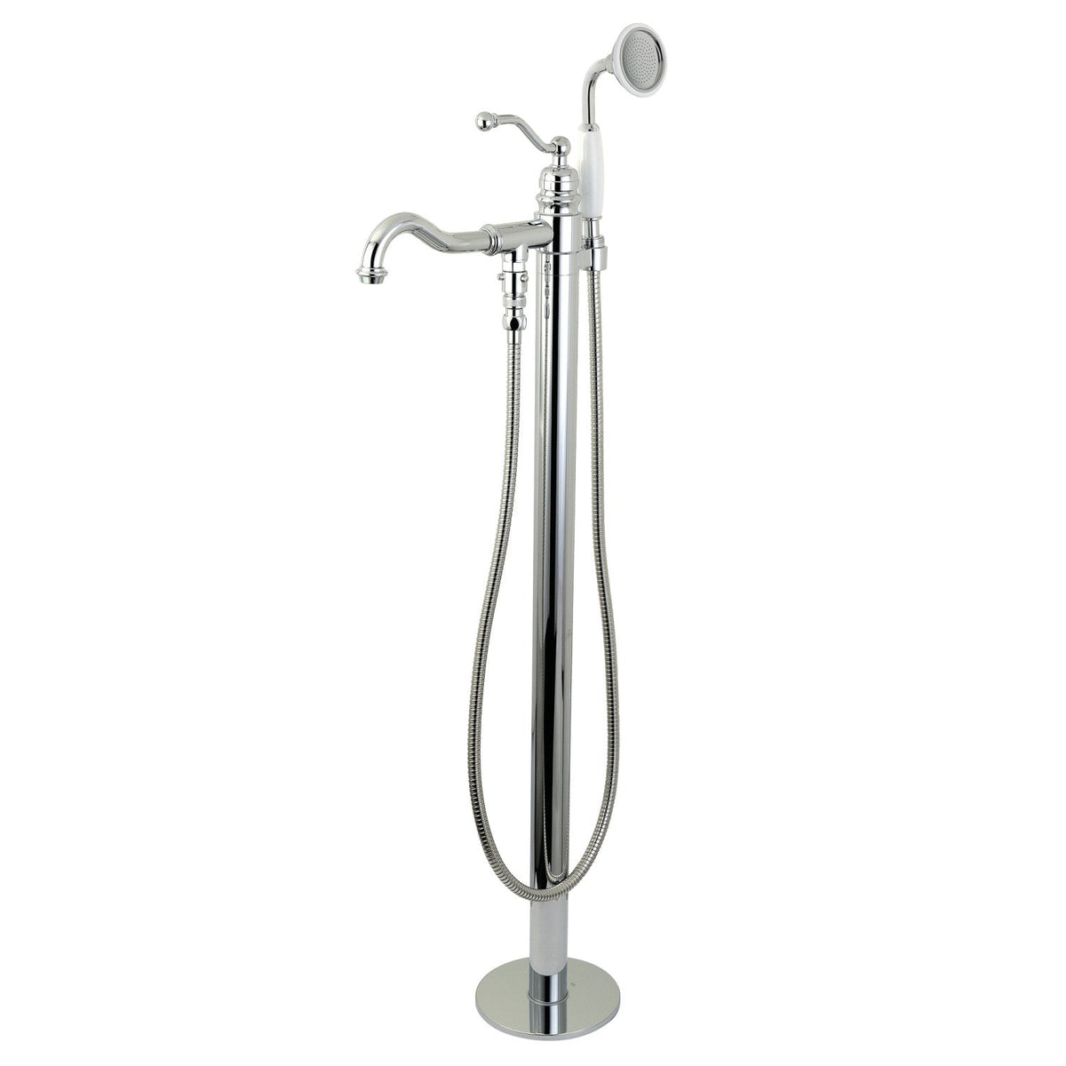 English Country Freestanding Tub Faucet with Hand Shower in Polished Chrome
