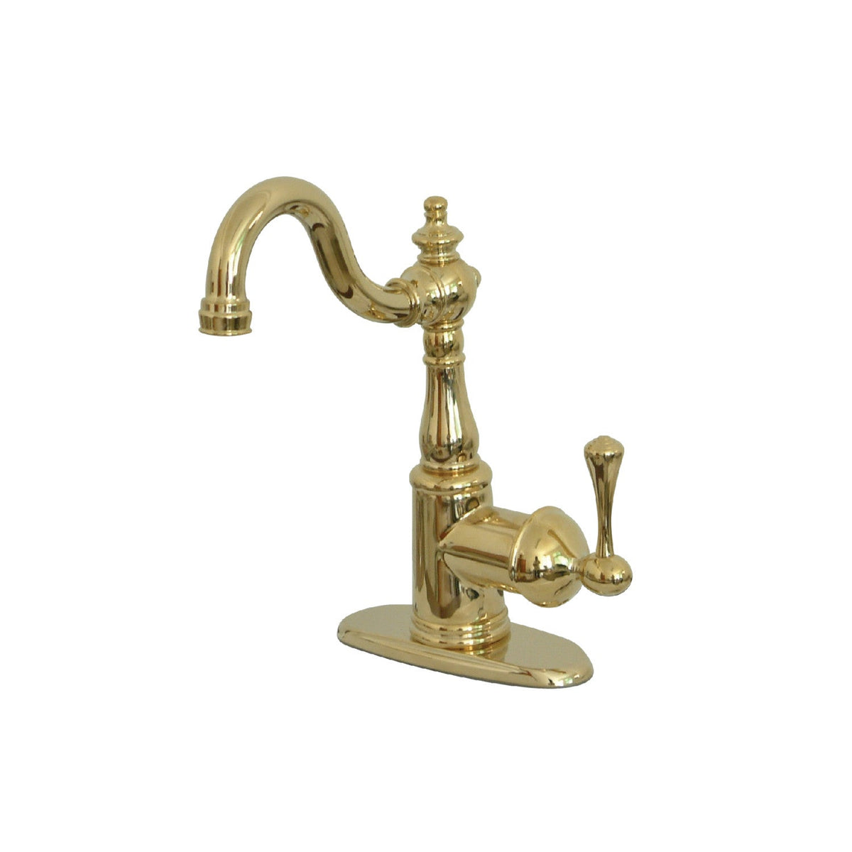 English Vintage Single-Handle Bar Faucet in Polished Brass