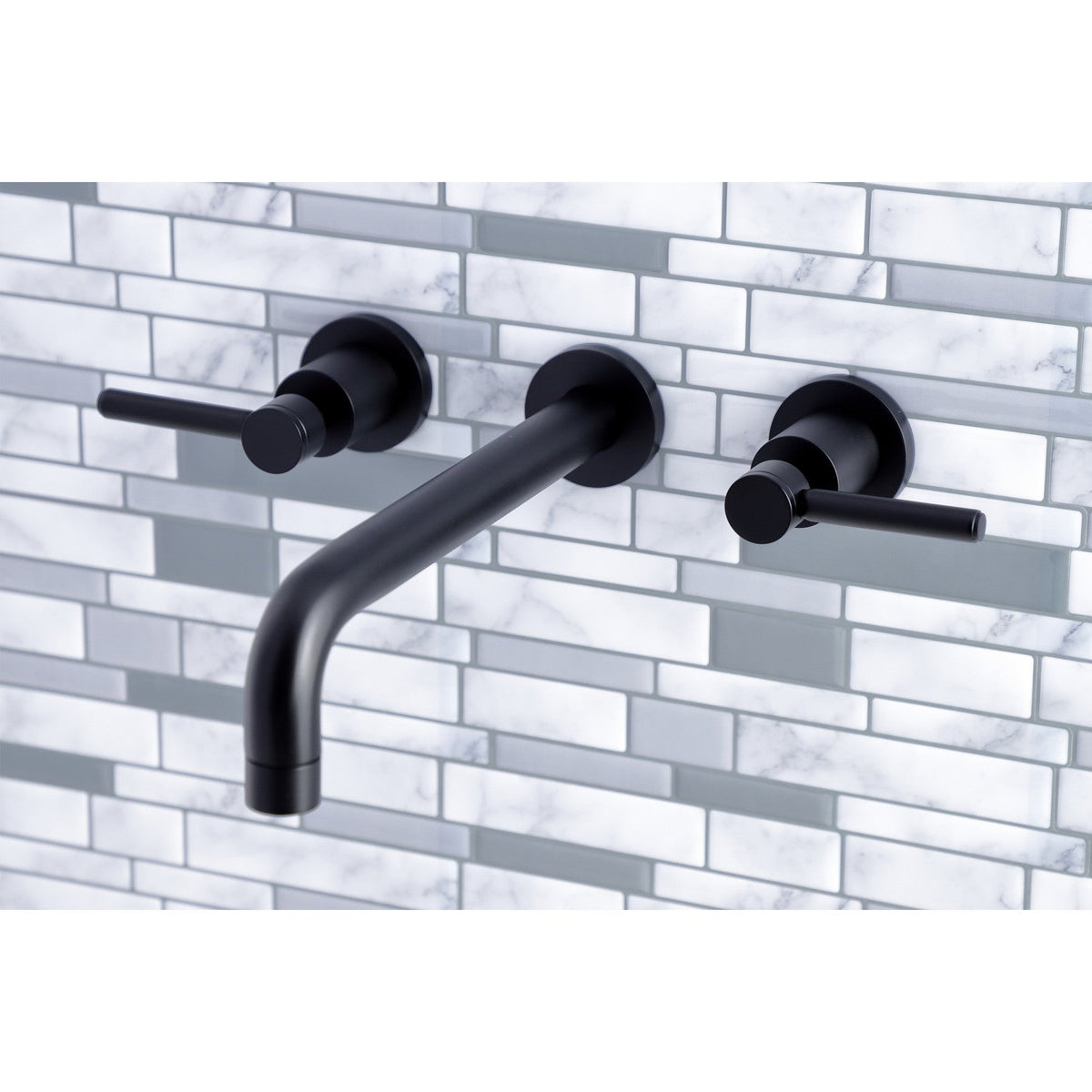 Concord Two-Handle Wall Mount Roman Tub Faucet in Matte Black