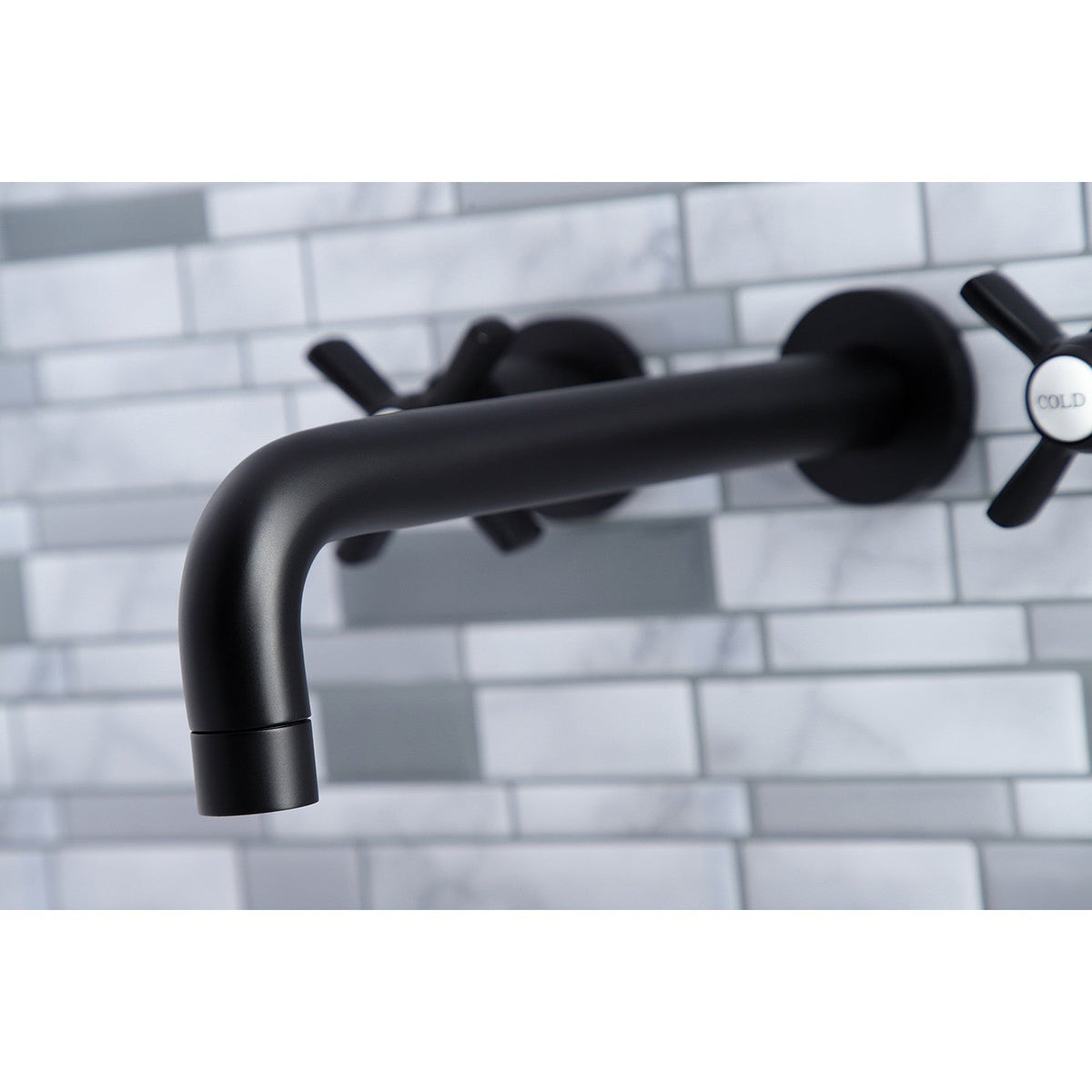 Millennium Two-Handle Wall Mount Roman Tub Faucet in Matte Black