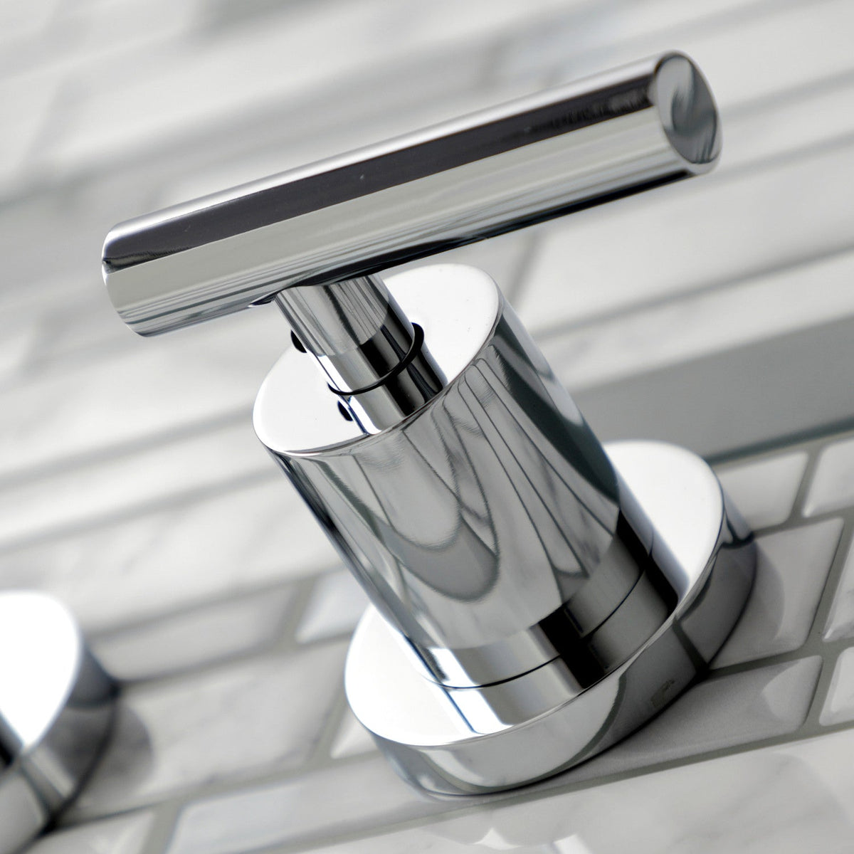 Manhattan Two-Handle Wall Mount Roman Tub Faucet in Polished Chrome
