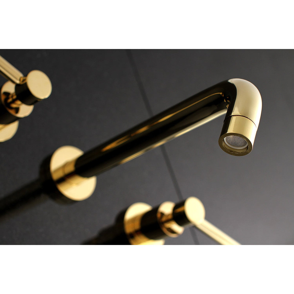 Concord Two-Handle Wall Mount Roman Tub Faucet in Polished Brass