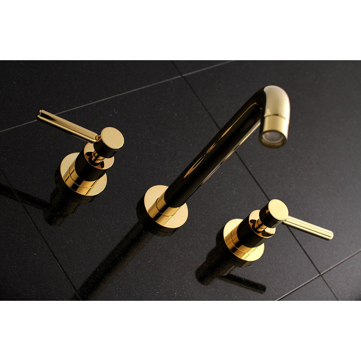 Concord Two-Handle Wall Mount Roman Tub Faucet in Polished Brass
