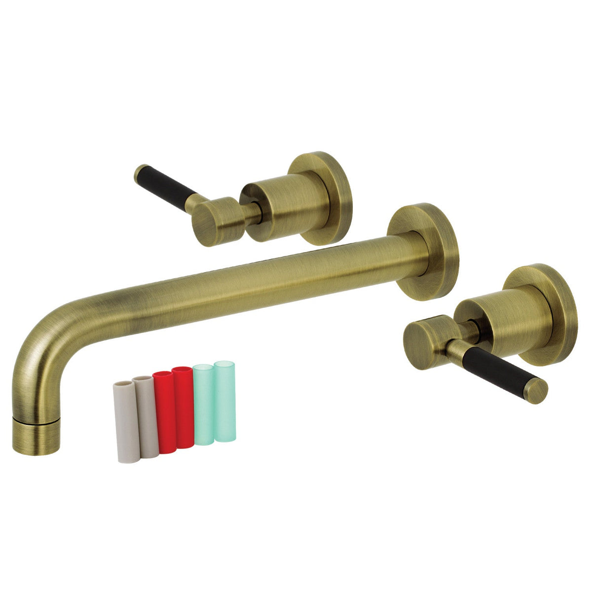 Kaiser Two-Handle Wall Mount Roman Tub Faucet in Antique Brass