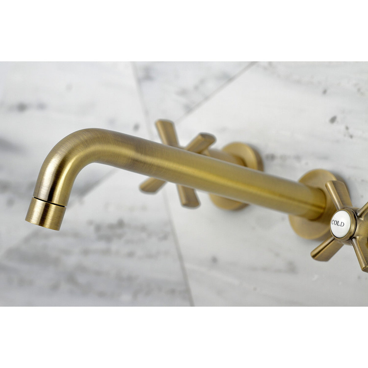 Millennium Two-Handle Wall Mount Roman Tub Faucet in Antique Brass