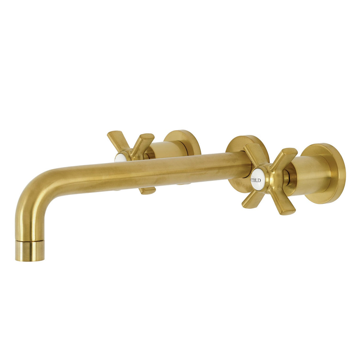 Millennium Two-Handle Wall Mount Roman Tub Faucet in Brushed Brass