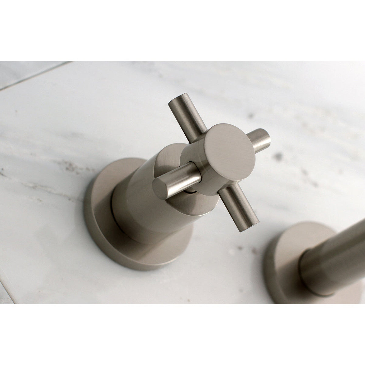 Concord Two-Handle Wall Mount Roman Tub Faucet in Brushed Nickel
