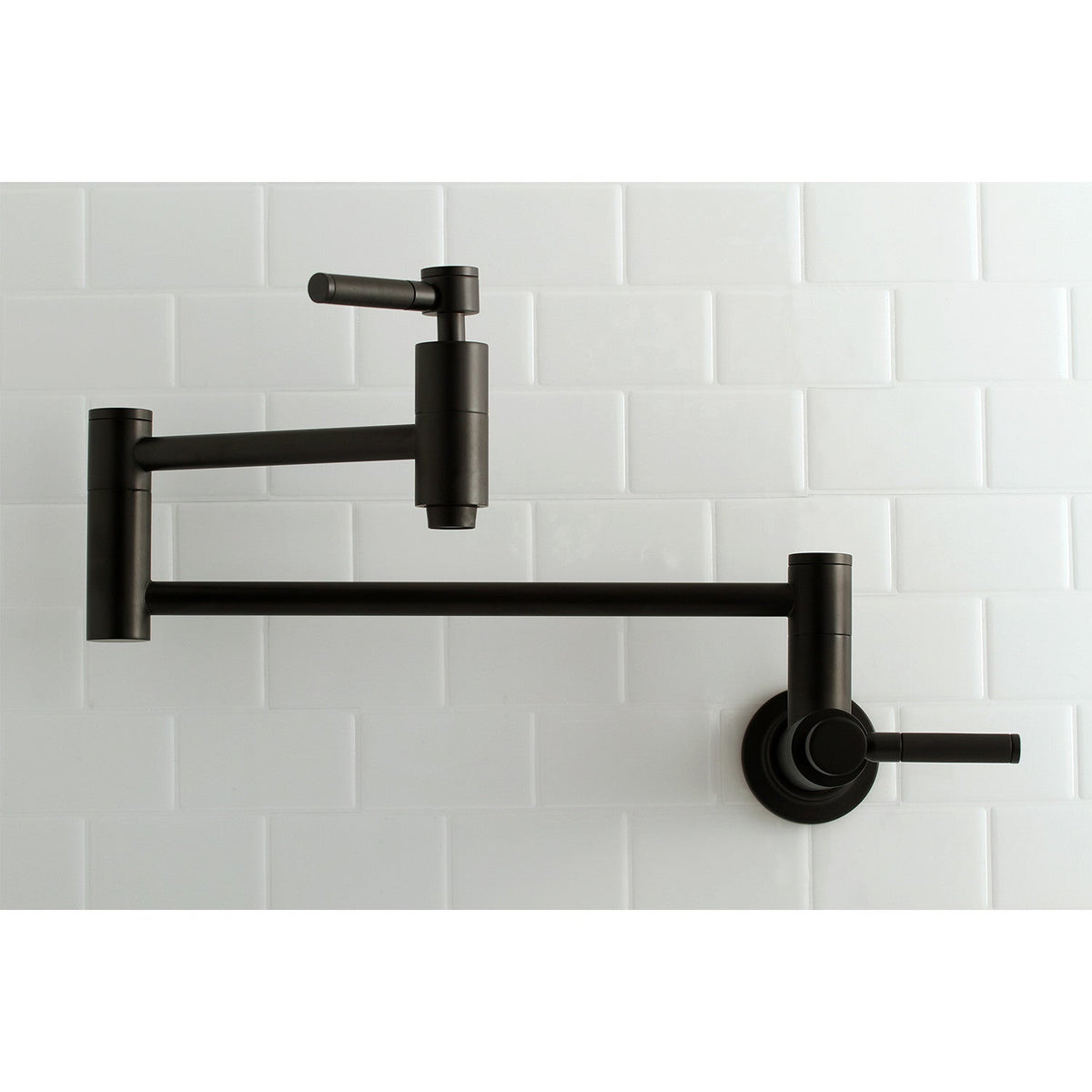 Kaiser Wall Mount Pot Filler Faucet in Matte Black