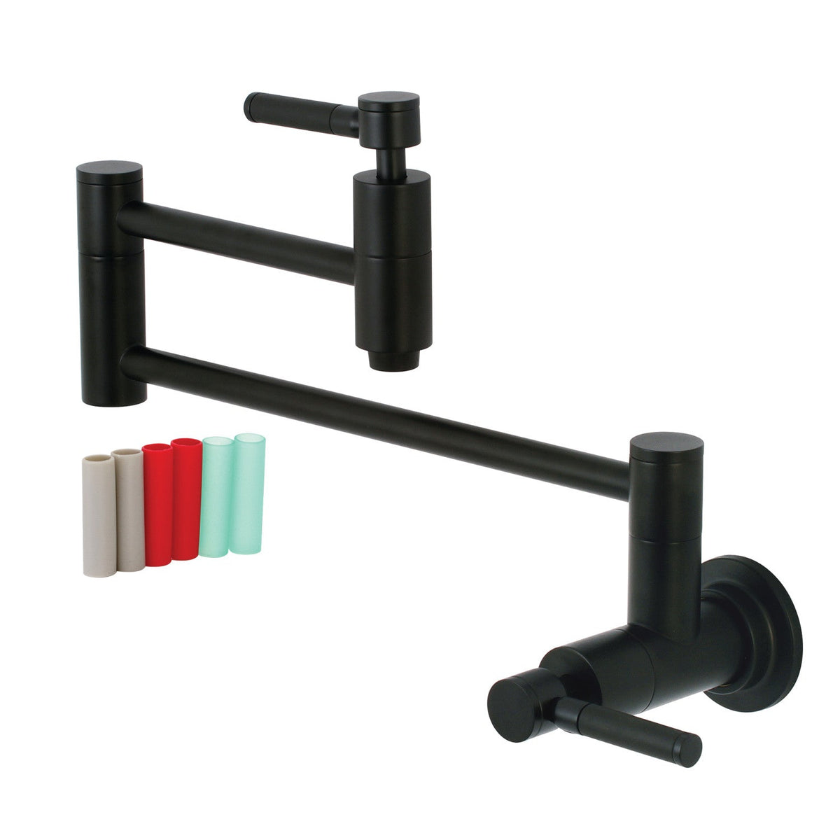 Kaiser Wall Mount Pot Filler Faucet in Matte Black