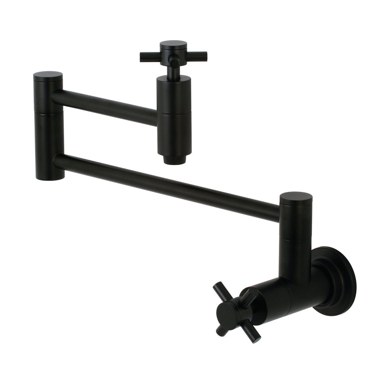 Concord Wall Mount Pot Filler Faucet in Matte Black