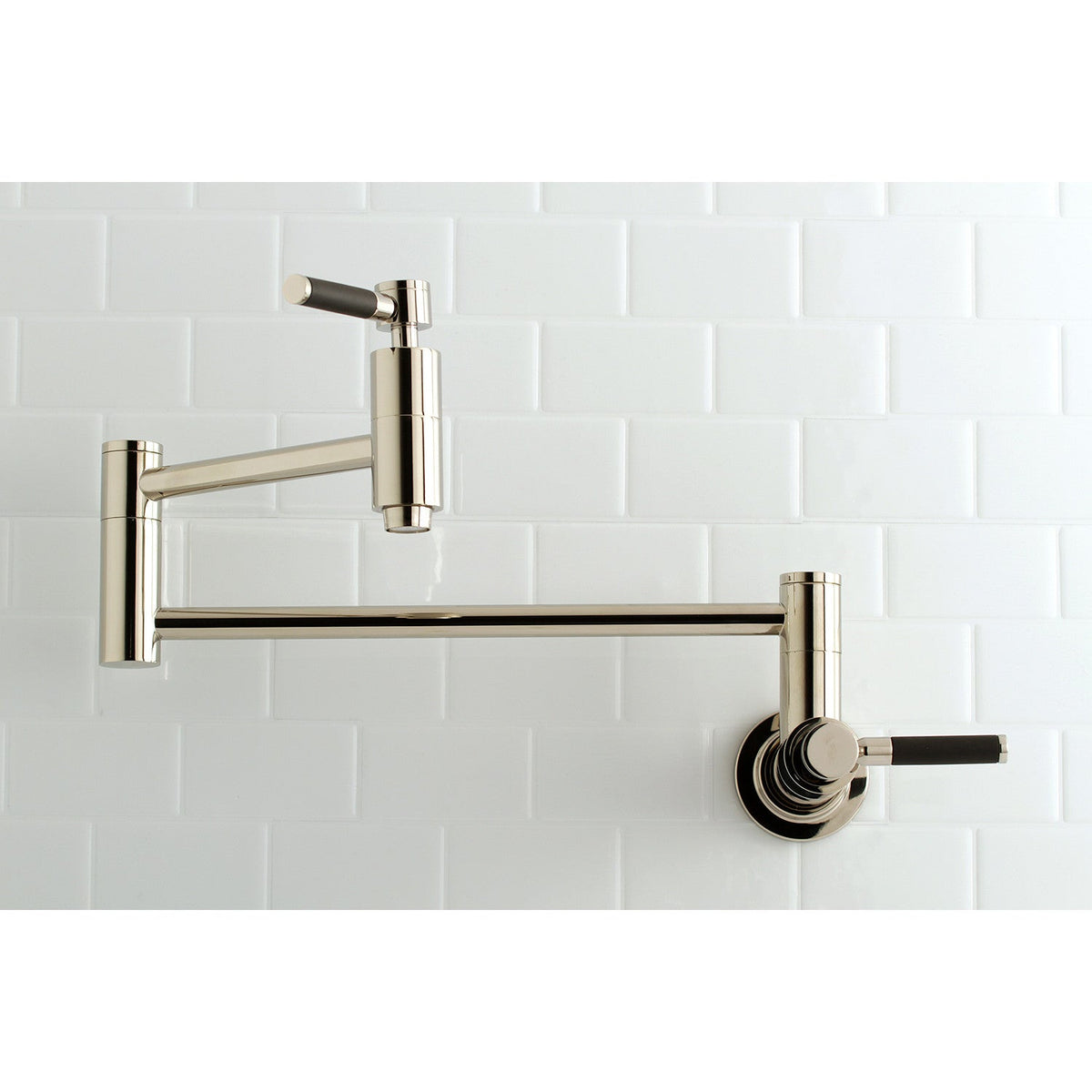 Kaiser Wall Mount Pot Filler Faucet in Polished Nickel