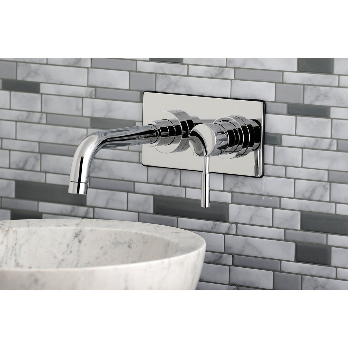 Concord Single-Handle Wall Mount Bathroom Faucet in Polished Chrome