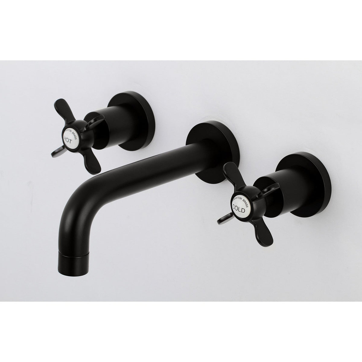 Essex Double-Handle Wall Mount Bathroom Faucet in Matte Black