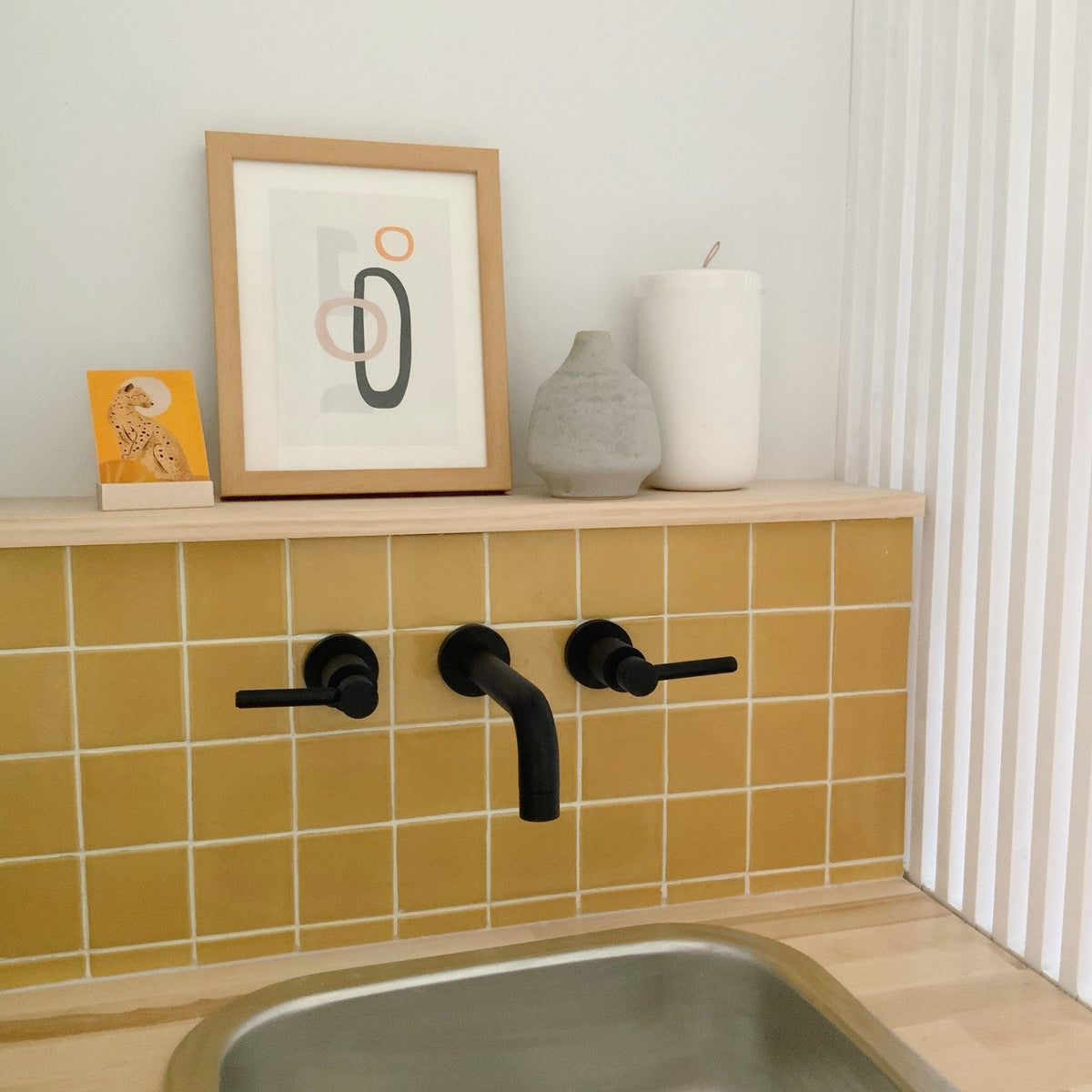 Concord Double-Handle Wall Mount Bathroom Faucet in Matte Black