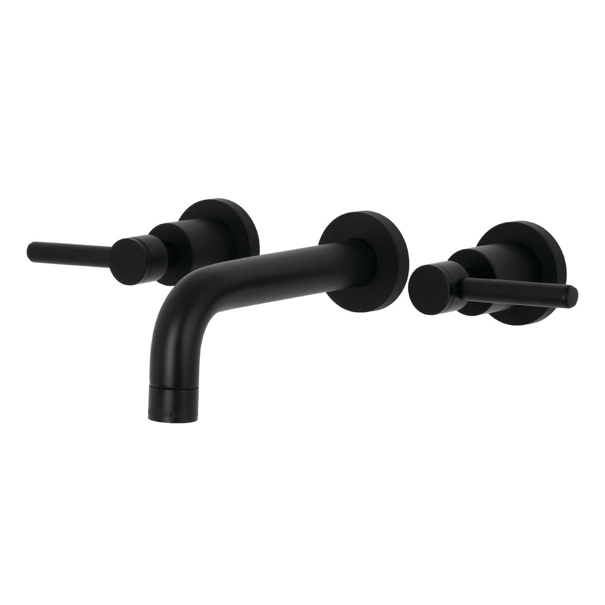 Concord Double-Handle Wall Mount Bathroom Faucet in Matte Black