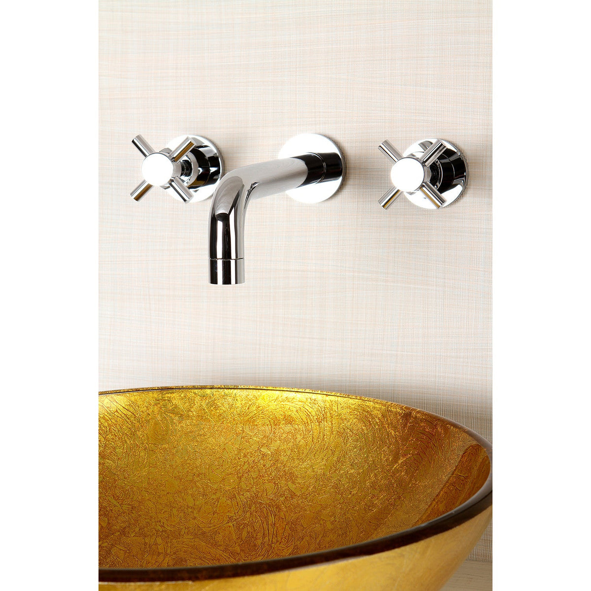 Concord Double-Handle Wall Mount Bathroom Faucet in Polished Chrome