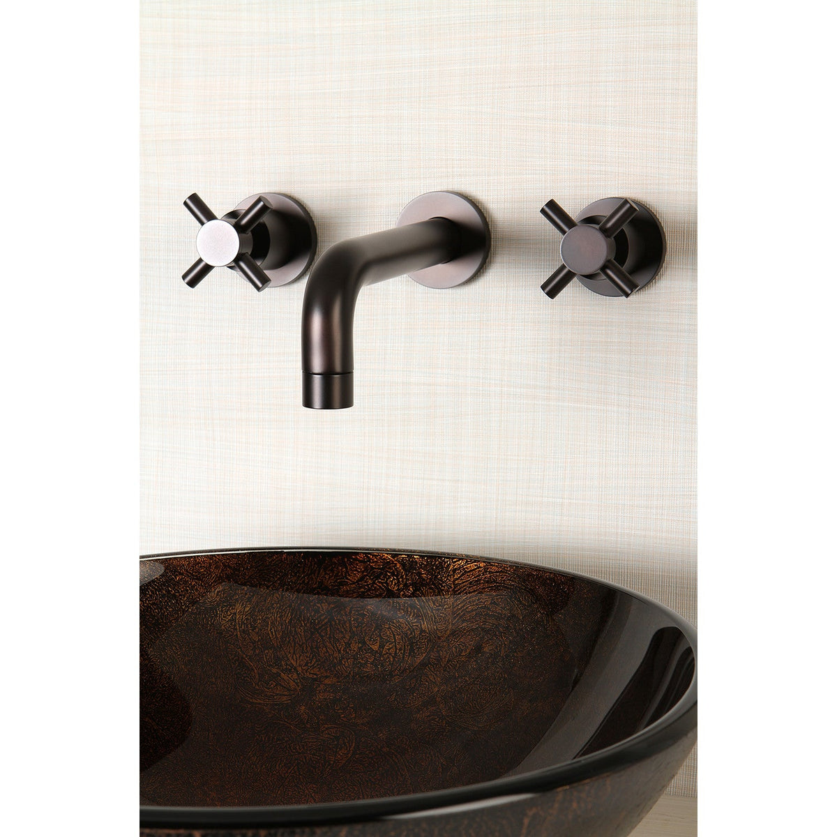 Concord Double-Handle Wall Mount Bathroom Faucet in Oil Rubbed Bronze