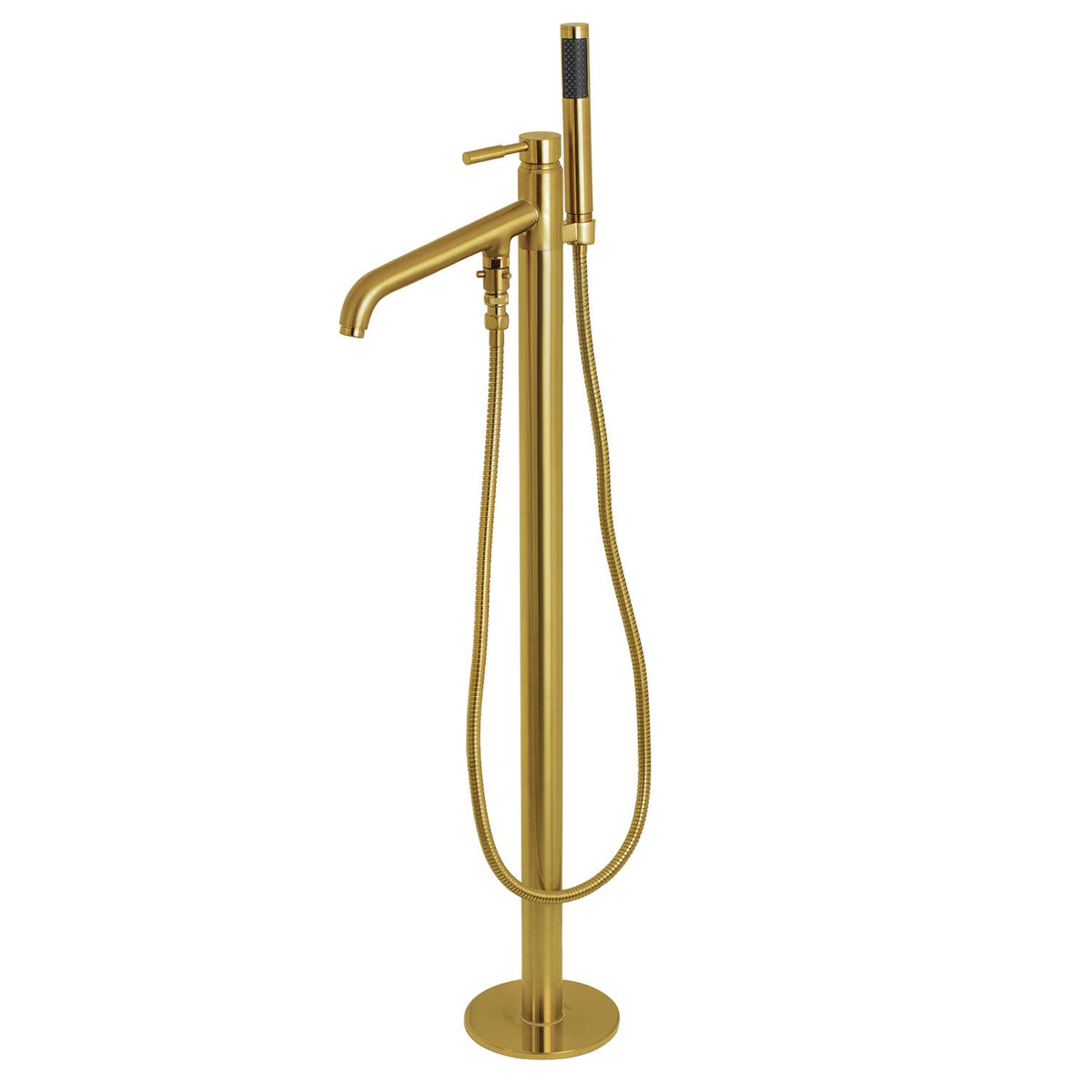 Concord Freestanding Tub Faucet with Hand Shower in Brushed Brass