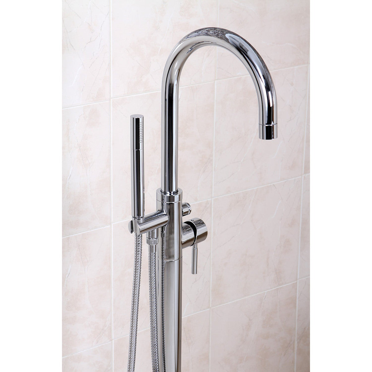 Concord Freestanding Tub Faucet with Hand Shower in Polished Chrome