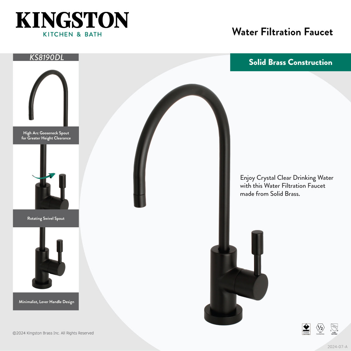 Concord Single-Handle Water Filtration Faucet in Brushed Nickel