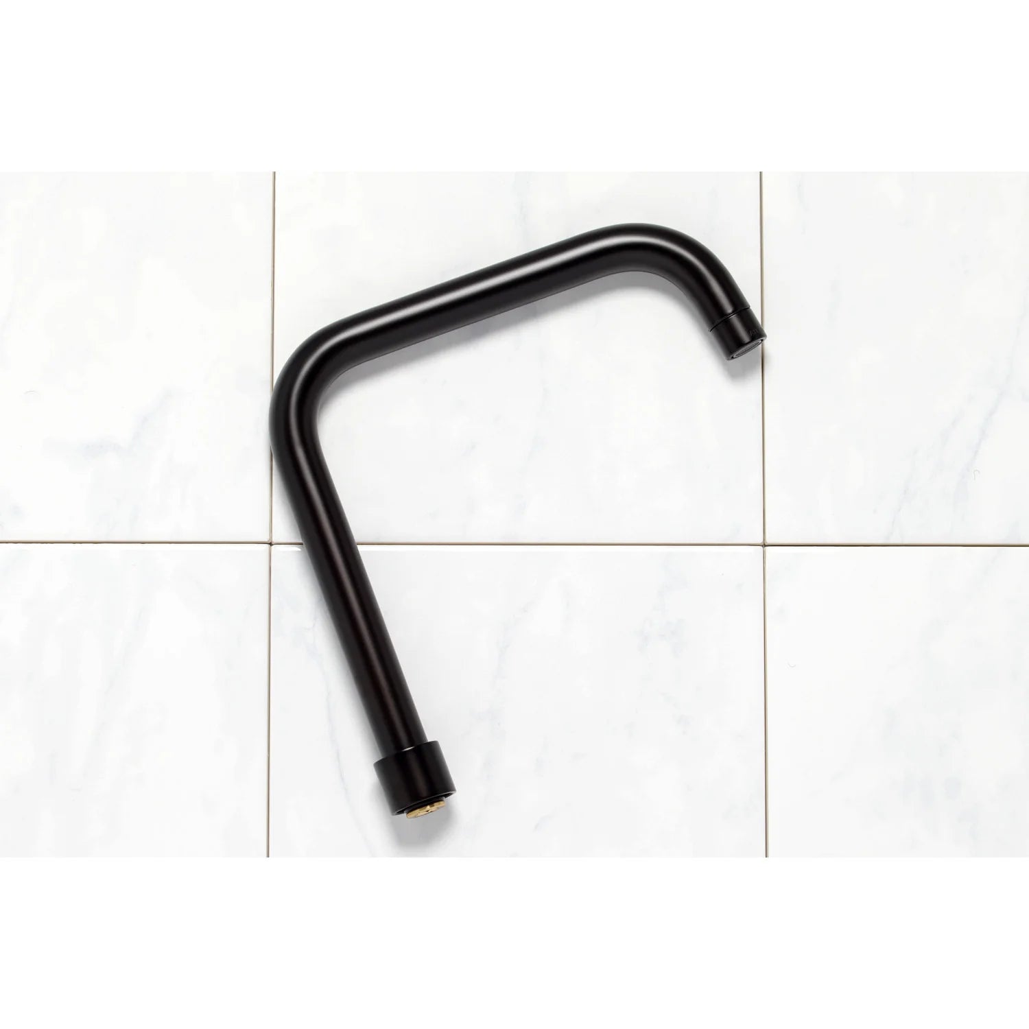 Oil-rubbed bronze curved gooseneck faucet spout with mounting base