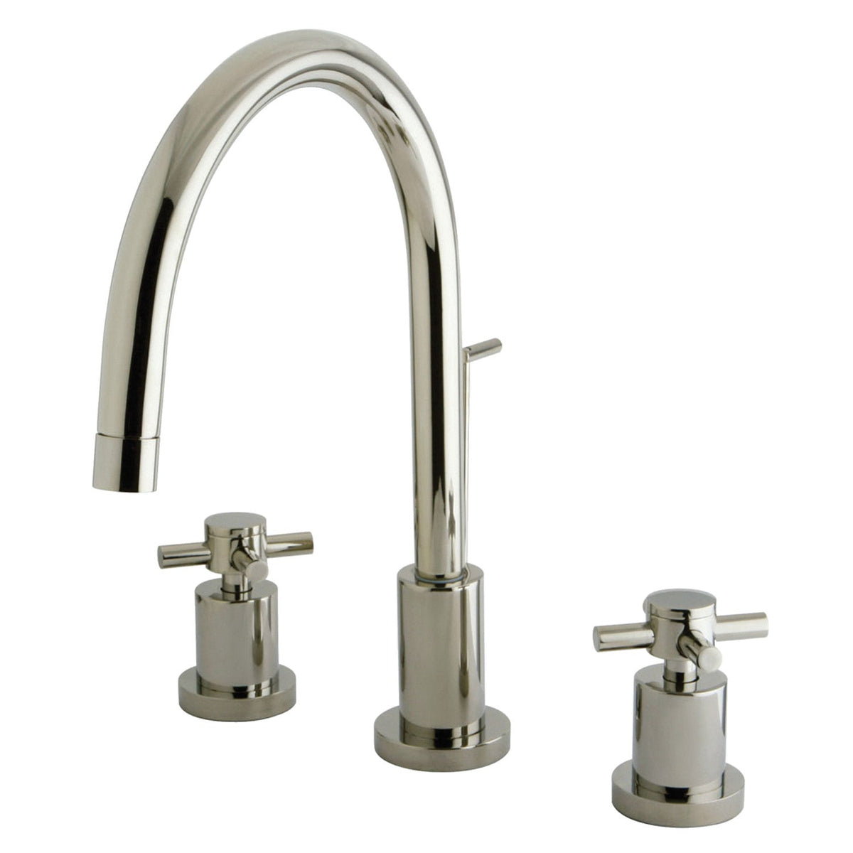 Concord Widespread Bathroom Faucet with Brass Pop-Up in Polished Nickel