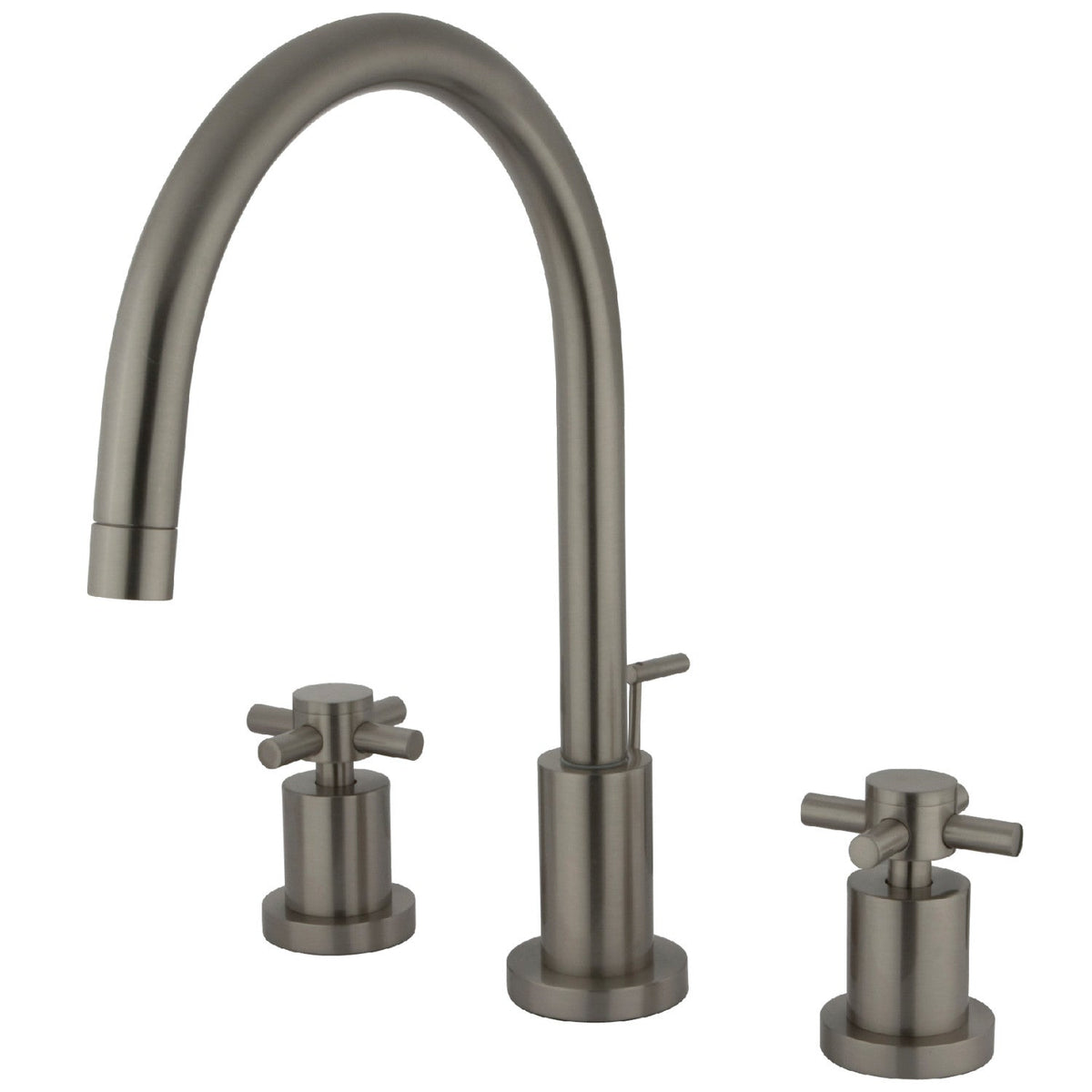 Concord Widespread Bathroom Faucet with Brass Pop-Up in Brushed Nickel