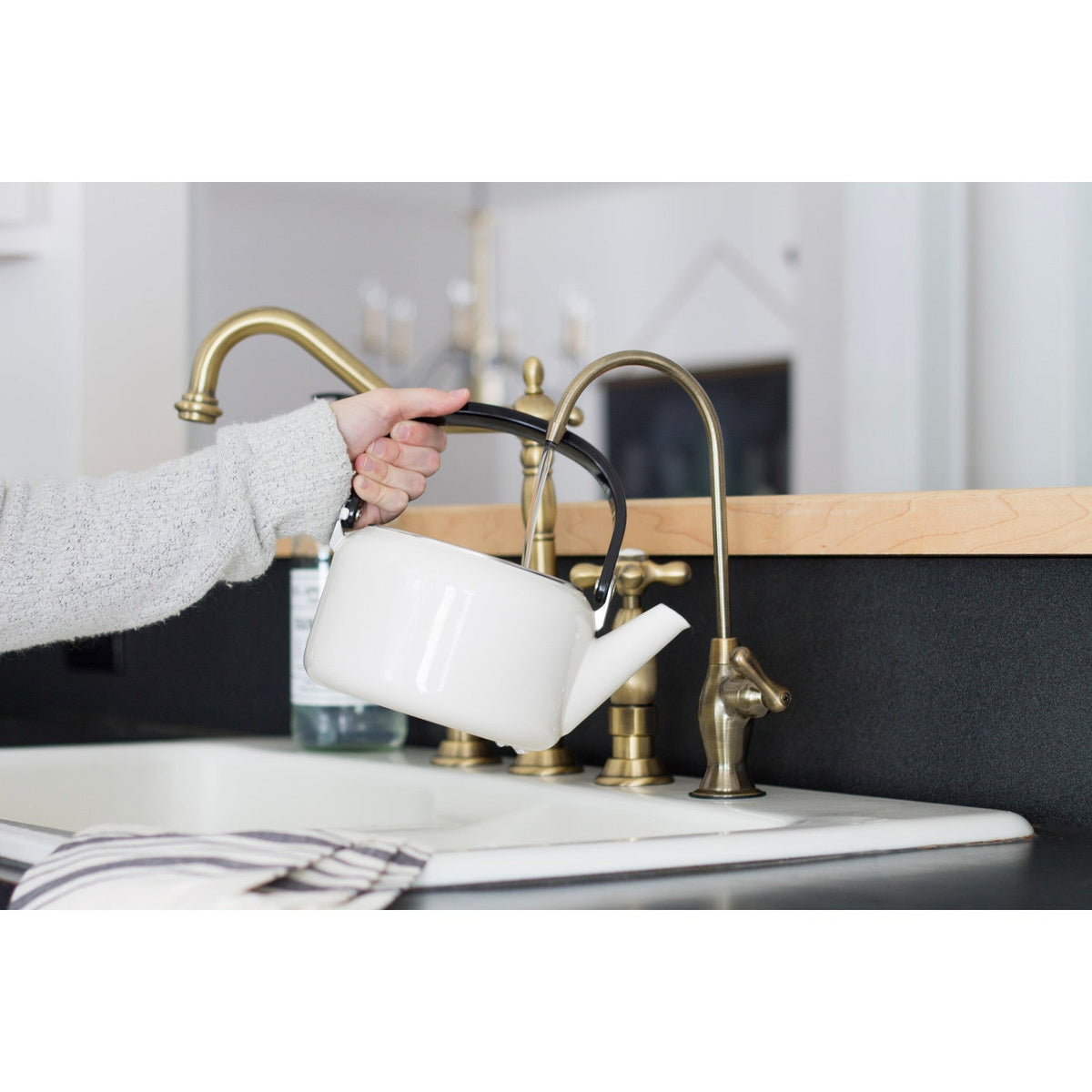 Restoration Reverse Osmosis System Filtration Water Air Gap Faucet in Antique Brass
