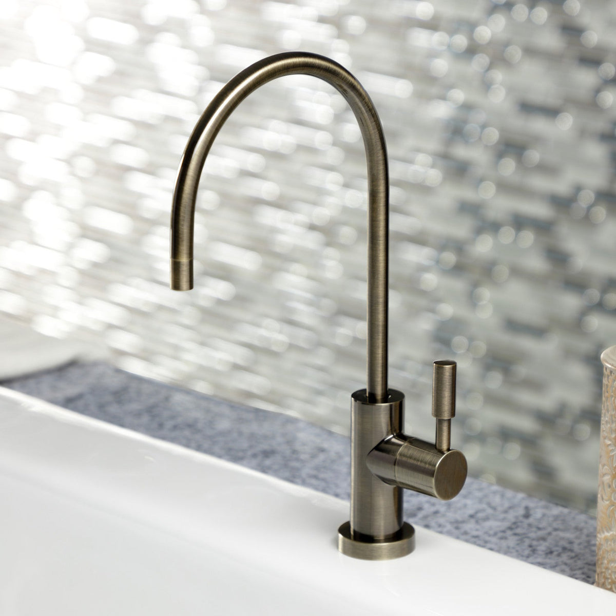 Concord Reverse Osmosis System Filtration Water Air Gap Faucet in Antique Brass