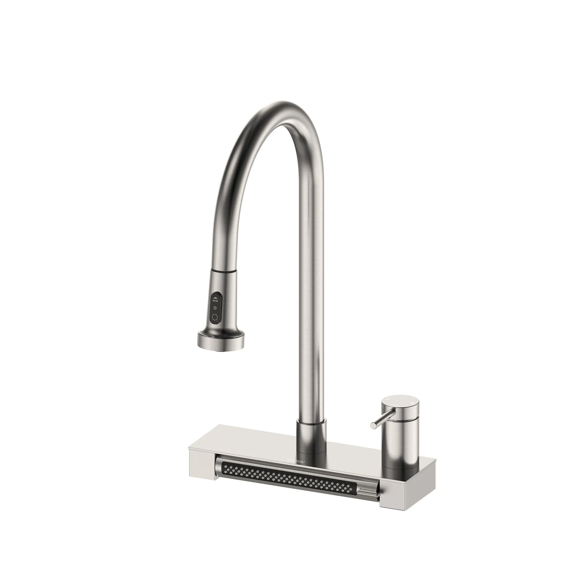 FORNO ACQUA 4 Function Waterfall Pull-Down Kitchen Faucet in Brushed Nickel (FCWRMBND1)