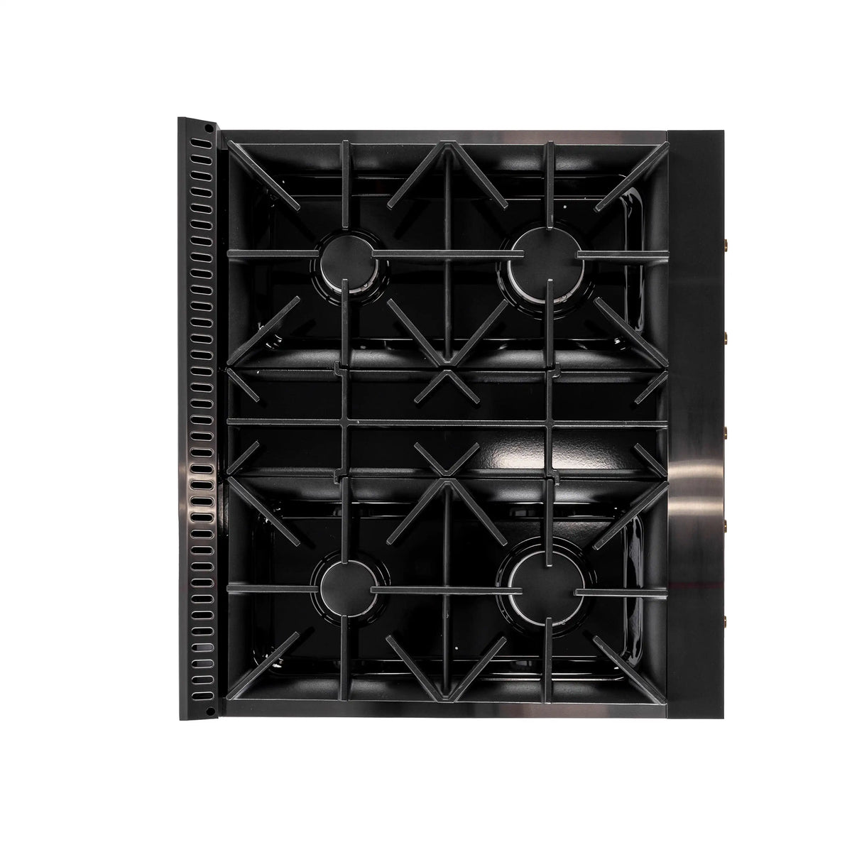 Cast-iron burner grates with five burner supports for gas range cooking