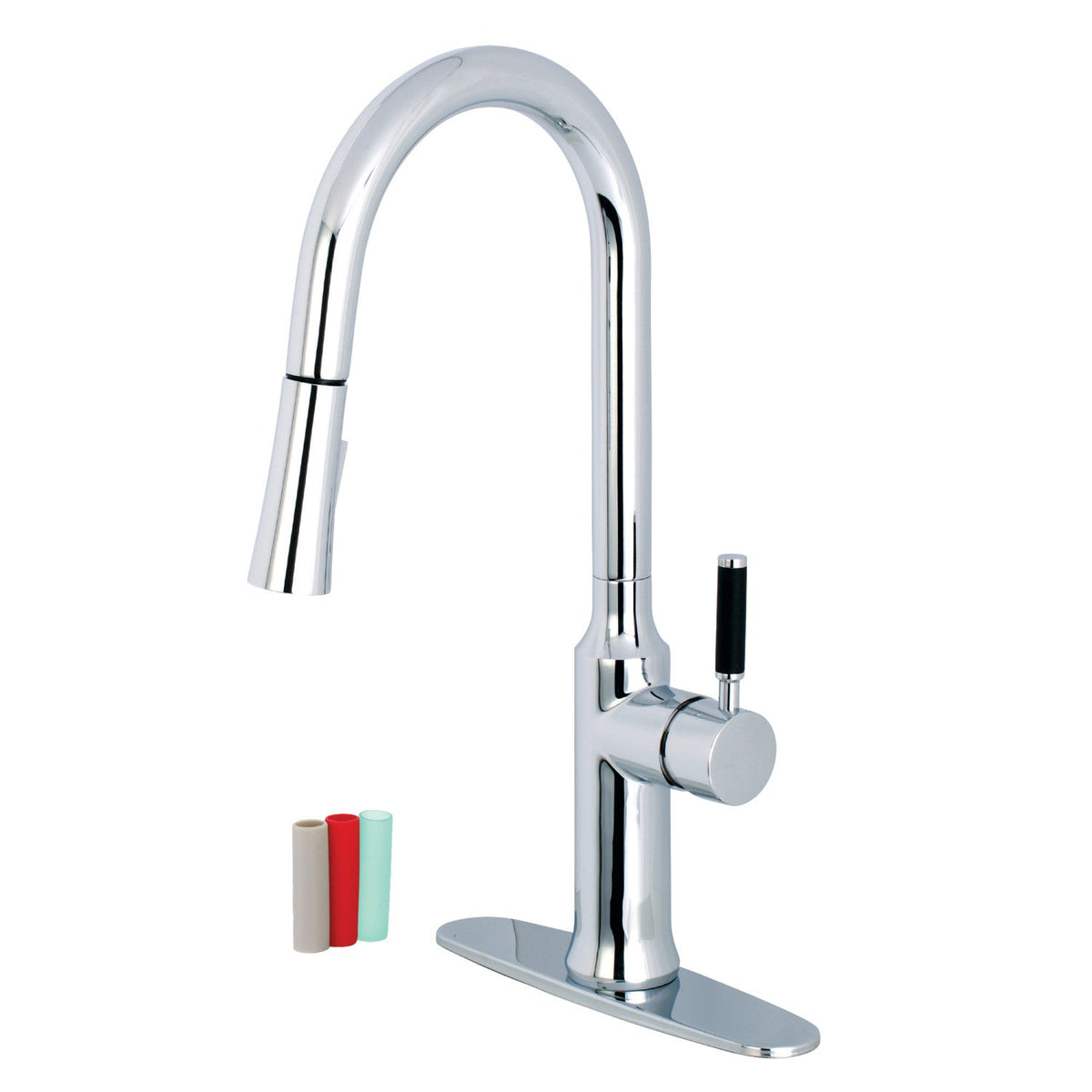 Gourmetier Kaiser Single-Handle Pull-Down Kitchen Faucet in Polished Chrome