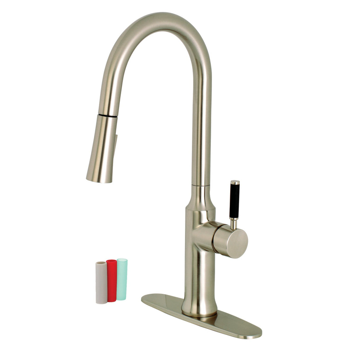Gourmetier Kaiser Single-Handle Pull-Down Kitchen Faucet in Brushed Nickel