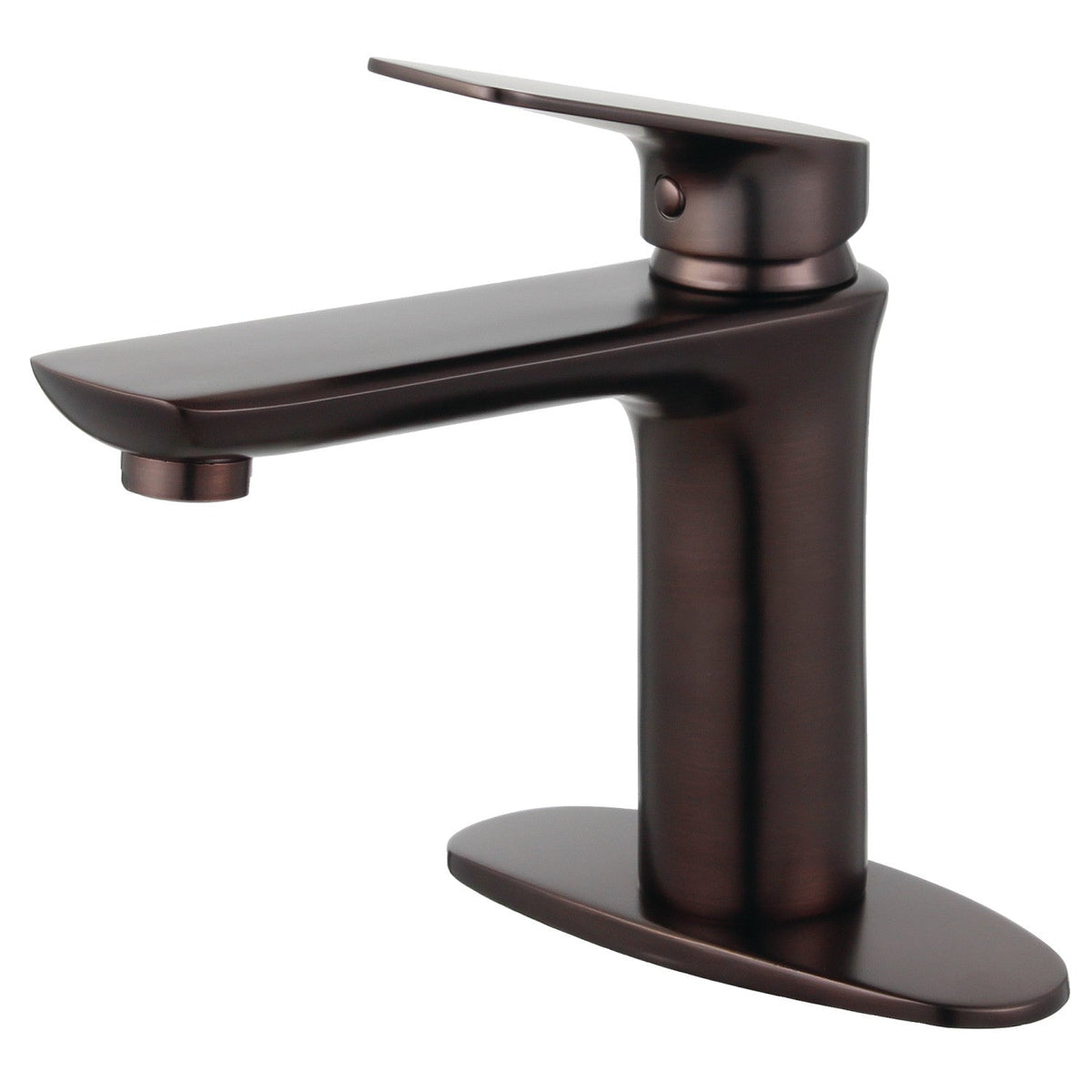 Frankfurt One-Handle Single-Hole Bathroom Faucet with Deck Plate and Push Pop-Up Drain in Oil Rubbed Bronze